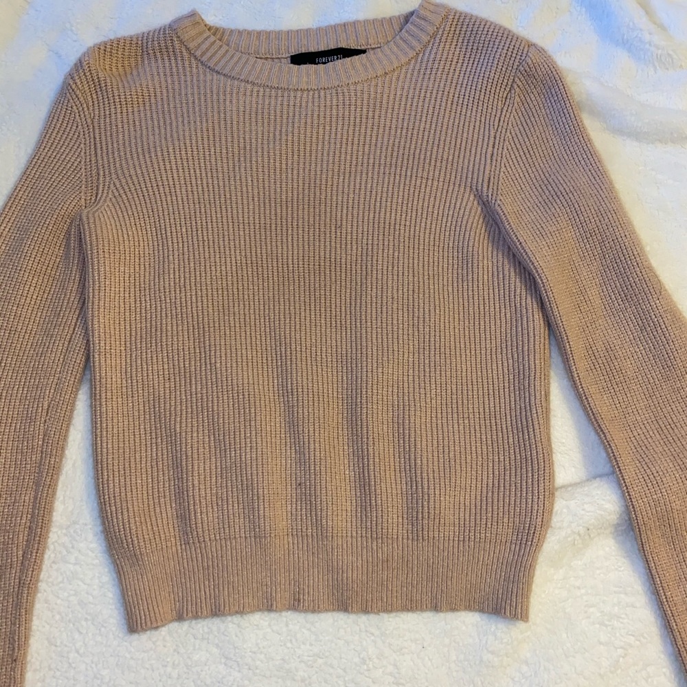 Beige knitted sweater